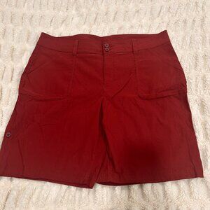 Eddie Bauer Rolled Hem Bermuda Shorts Burgundy Women's size 16